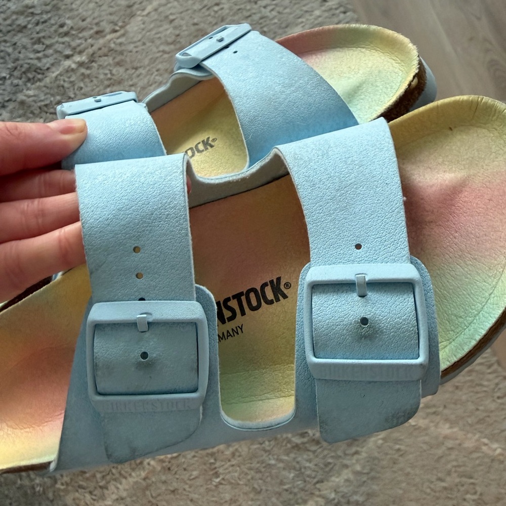 Light Blue with Pastel Ombré Birkenstocks - Picture 2 of 6
